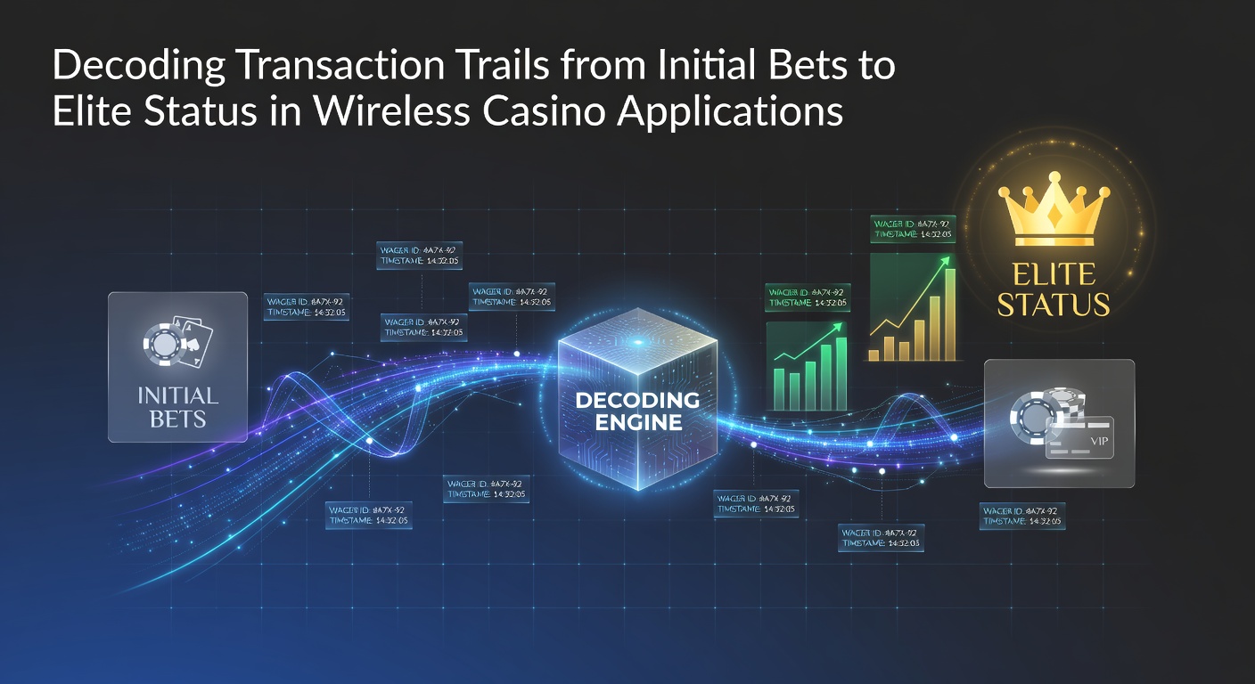 Wireless casino app interface showing initial bet placement and transaction logging