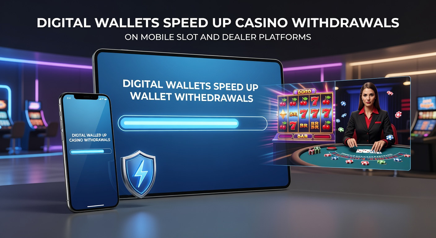 Smartphone displaying a mobile casino app with digital wallet withdrawal options, highlighting instant transfer icons for slots and live dealer games