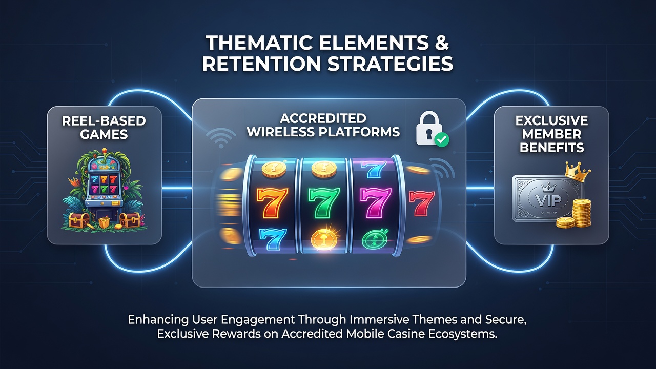 Thematic reel-based games displayed on mobile casino interfaces with vibrant visuals and player engagement features