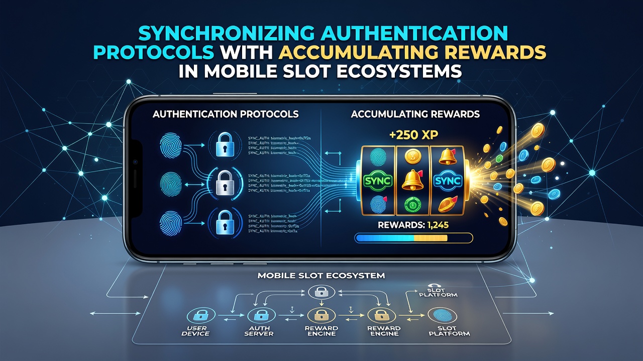 Illustration of mobile slot interface displaying live reward points after authenticated gameplay session