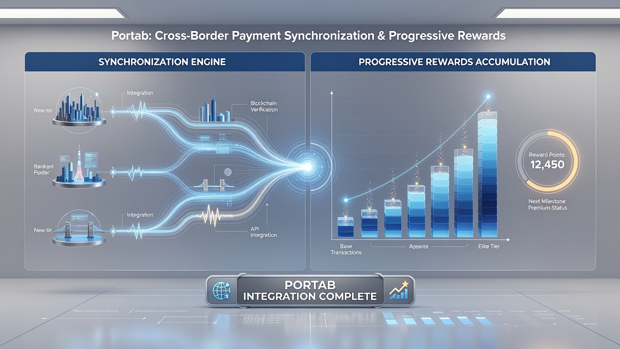 Mobile device showing synchronized reward dashboard alongside international transaction history